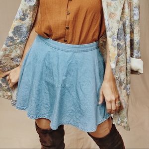 F21 | Chambray Circle Mini Skirt